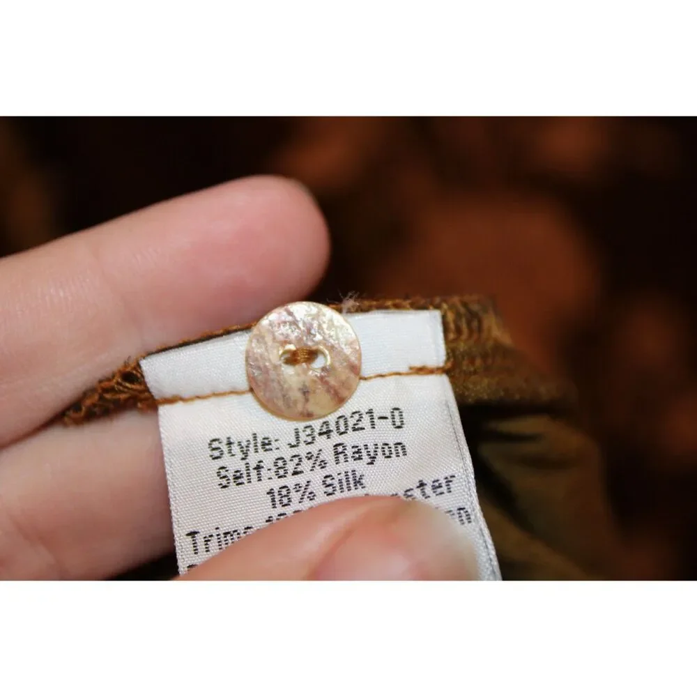 Johnny Was Vixie ve;vet tank desss size medium golden brown